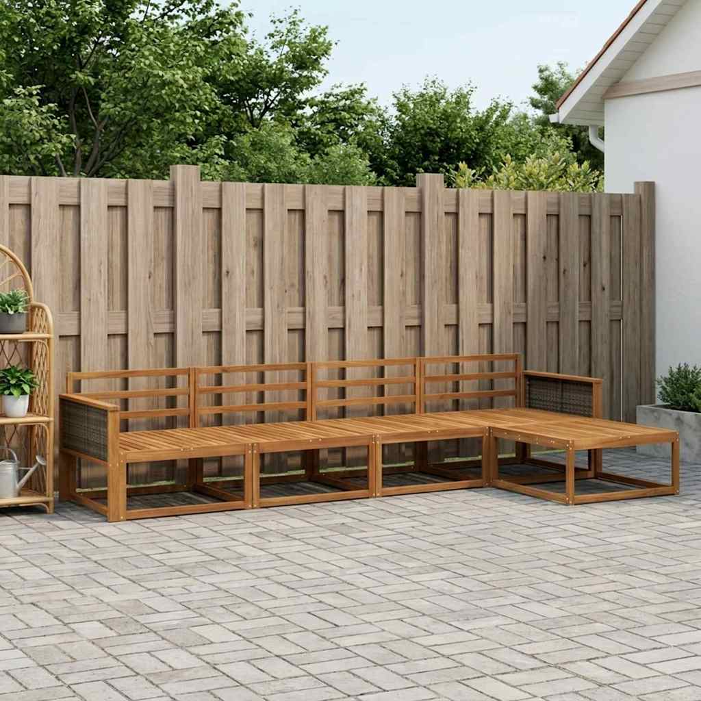 Buiten bankenset 5 pcs Naturel Massief Acaciahout