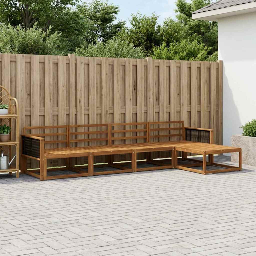 Buiten bankenset 5 pcs Naturel Massief Acaciahout – afbeelding 1