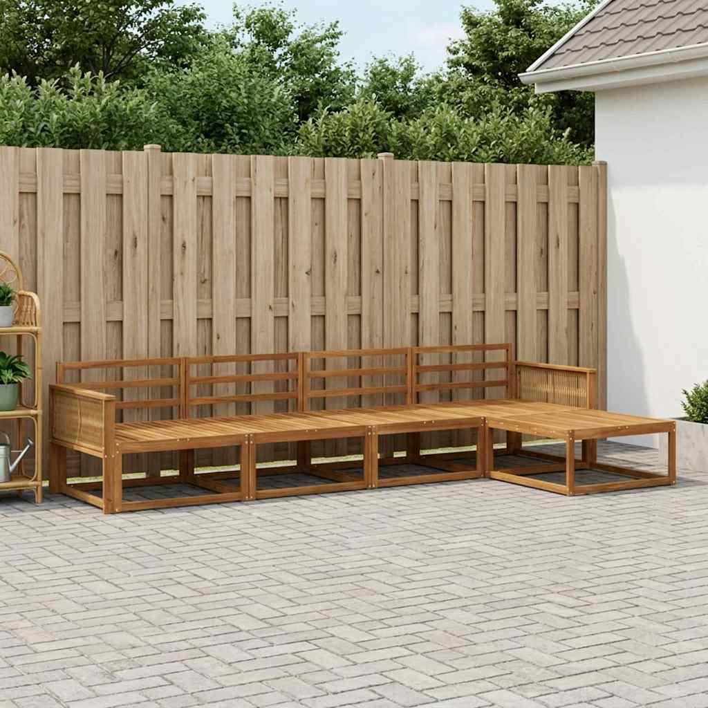 Buiten bankenset 5 pcs Naturel Massief Acaciahout – afbeelding 1