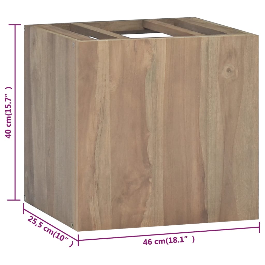 Badkamerwandkast 46x25,5x40 cm massief teakhout – afbeelding 7