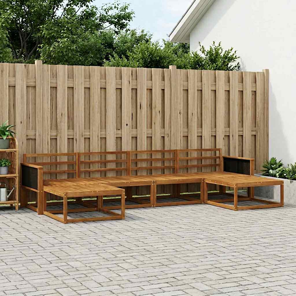 Buiten bankenset 6 pcs Naturel Massief Acaciahout