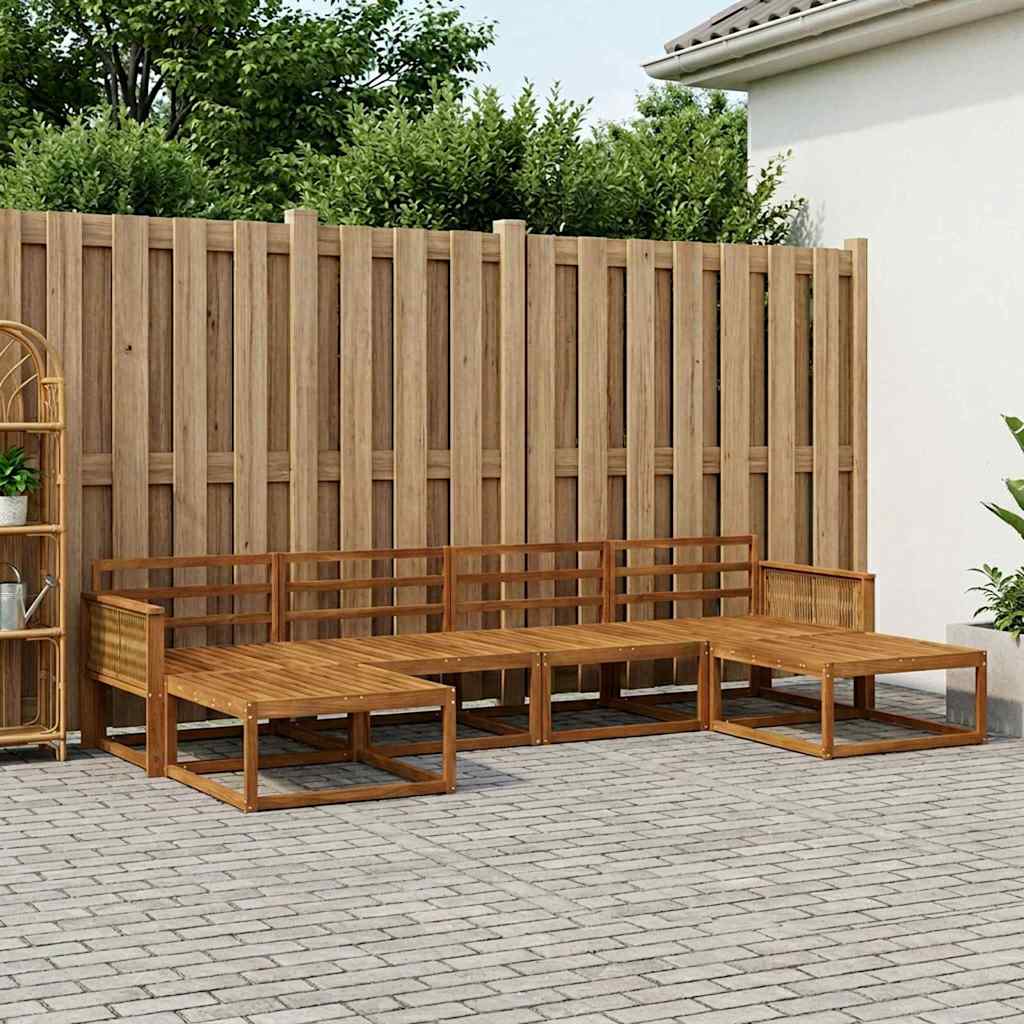 Buiten bankenset 6 pcs Naturel Massief Acaciahout