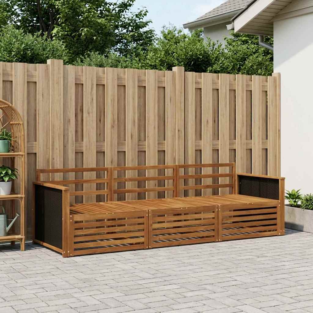 Buiten bankenset 3 pcs Naturel Massief Acaciahout