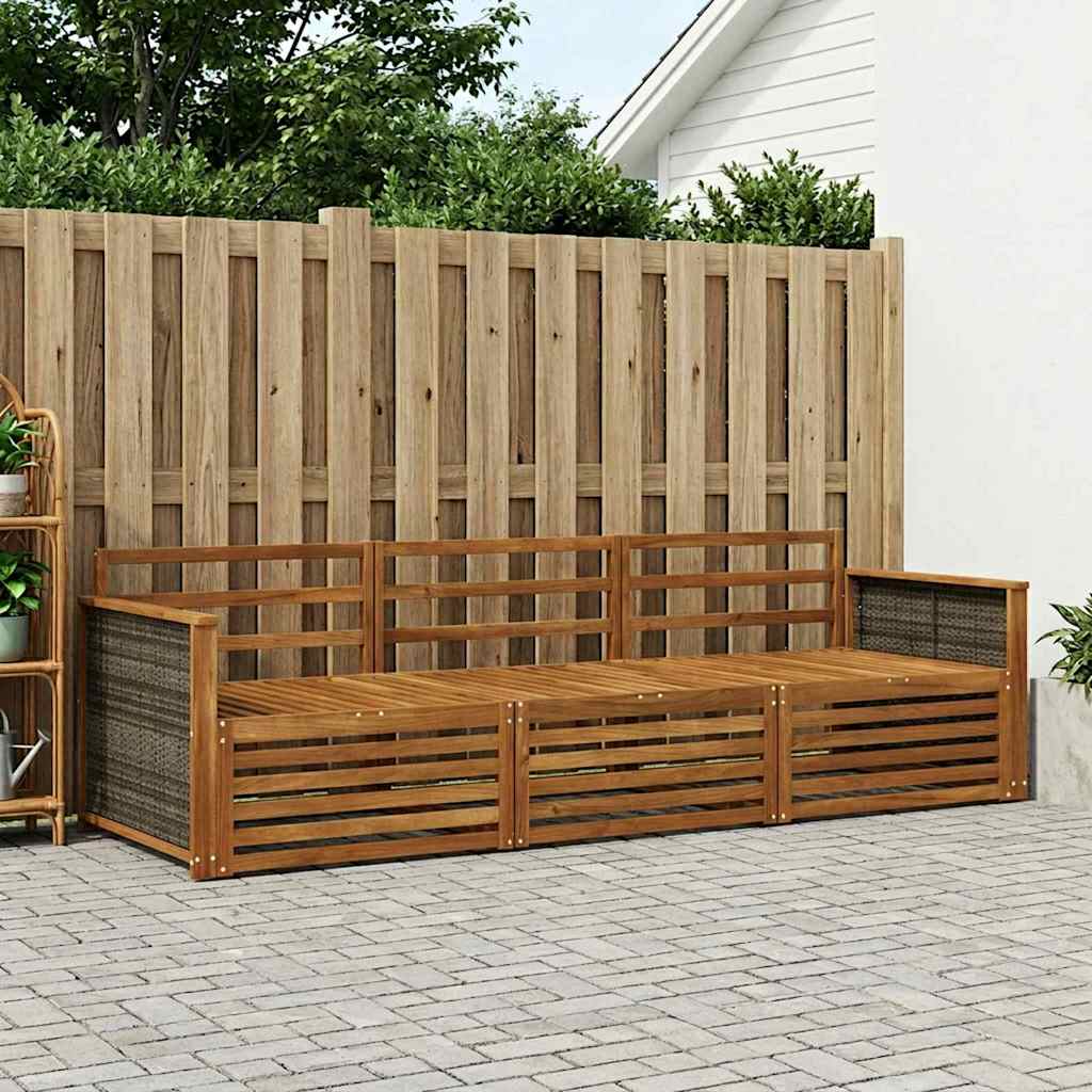 Buiten bankenset 3 pcs Naturel Massief Acaciahout