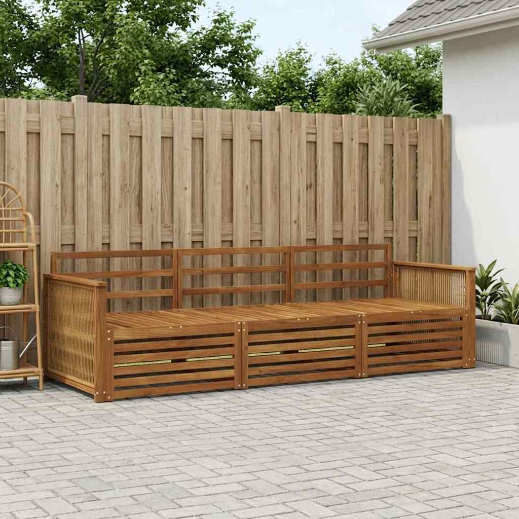Buiten bankenset 3 pcs Naturel Massief Acaciahout – afbeelding 1