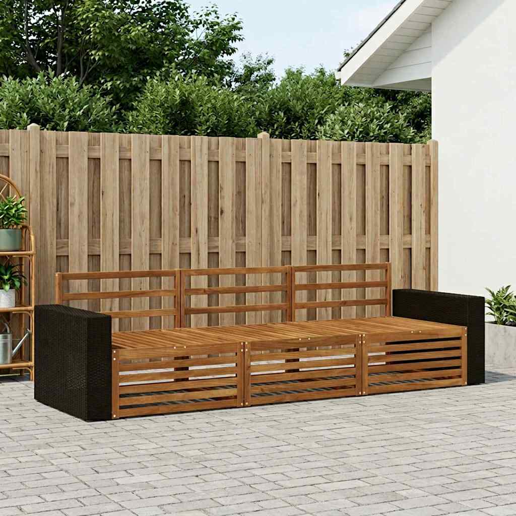 Buiten bankenset 3 pcs Naturel Massief Acaciahout – afbeelding 1