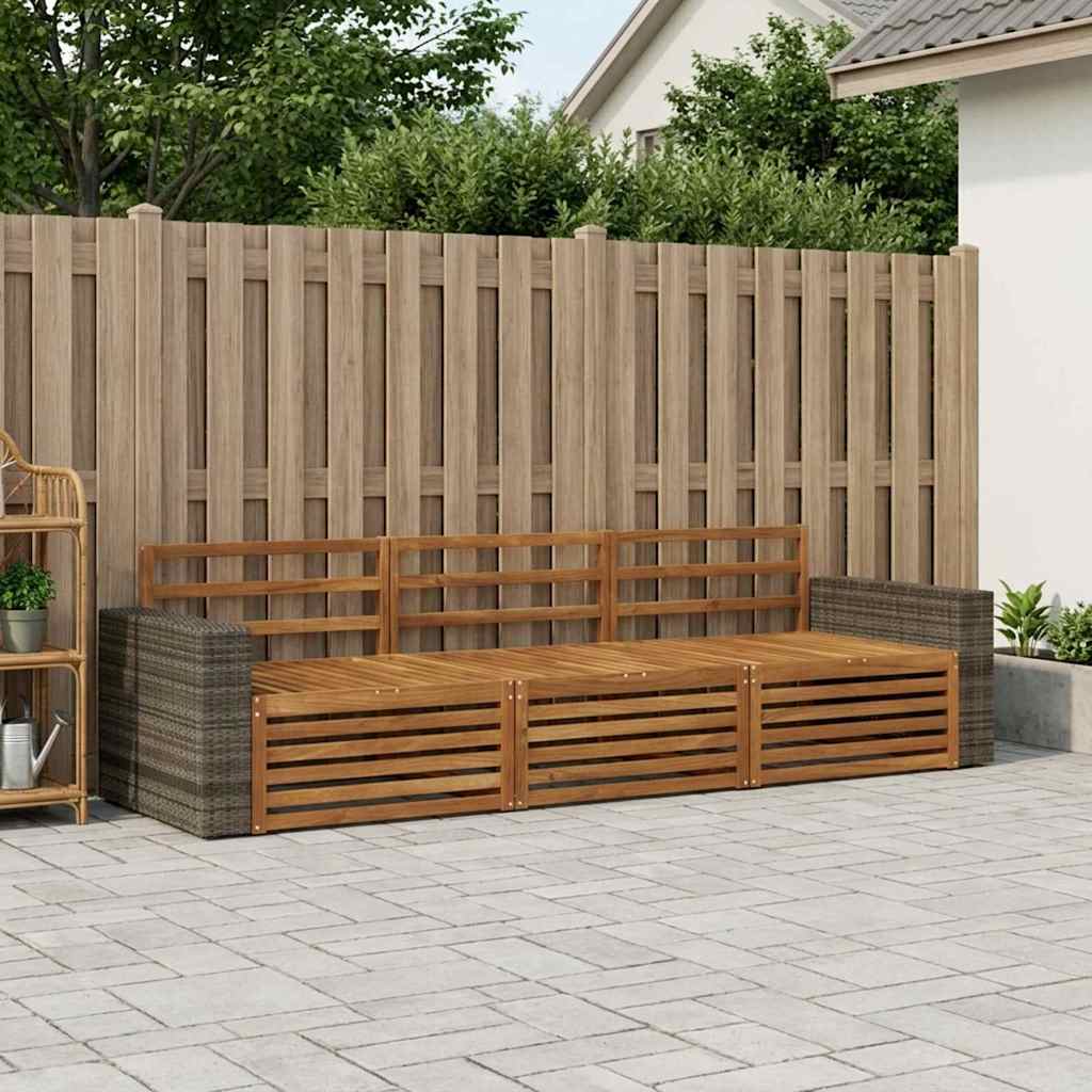 Buiten bankenset 3 pcs Naturel Massief Acaciahout