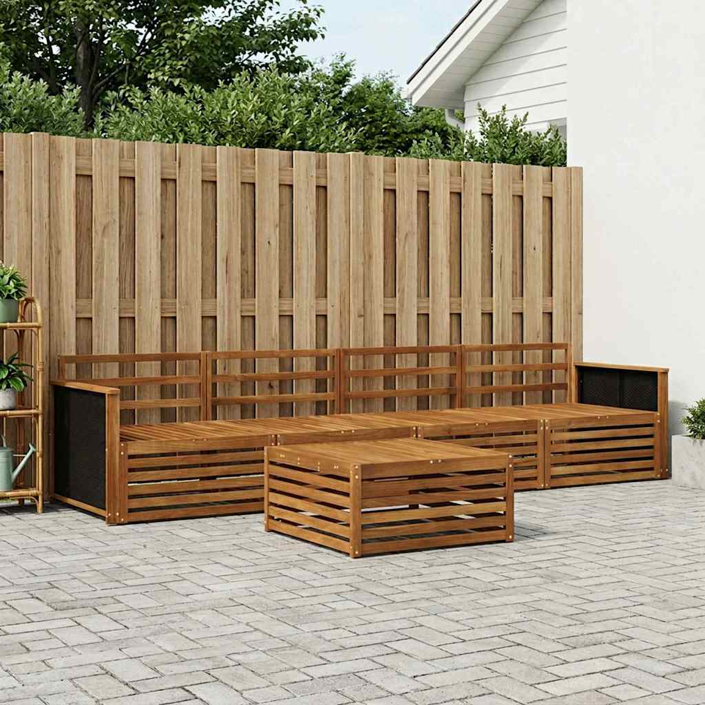 Buiten bankenset 5 pcs Naturel Massief Acaciahout
