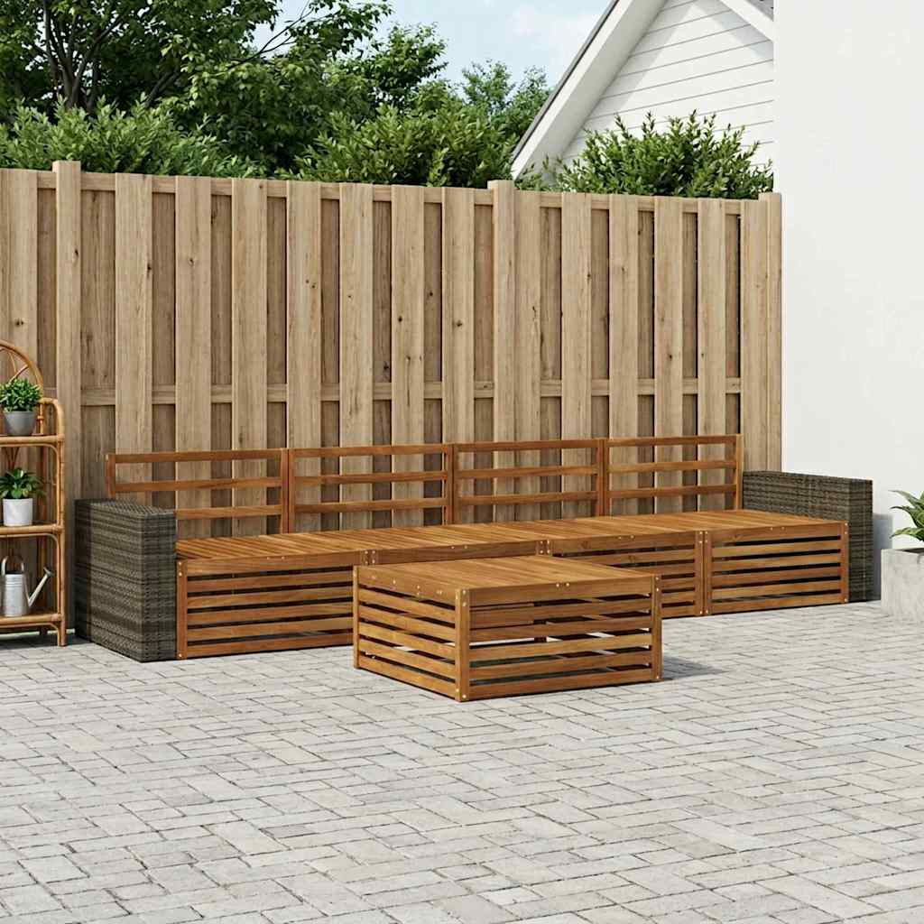 Buiten bankenset 5 pcs Naturel Massief Acaciahout