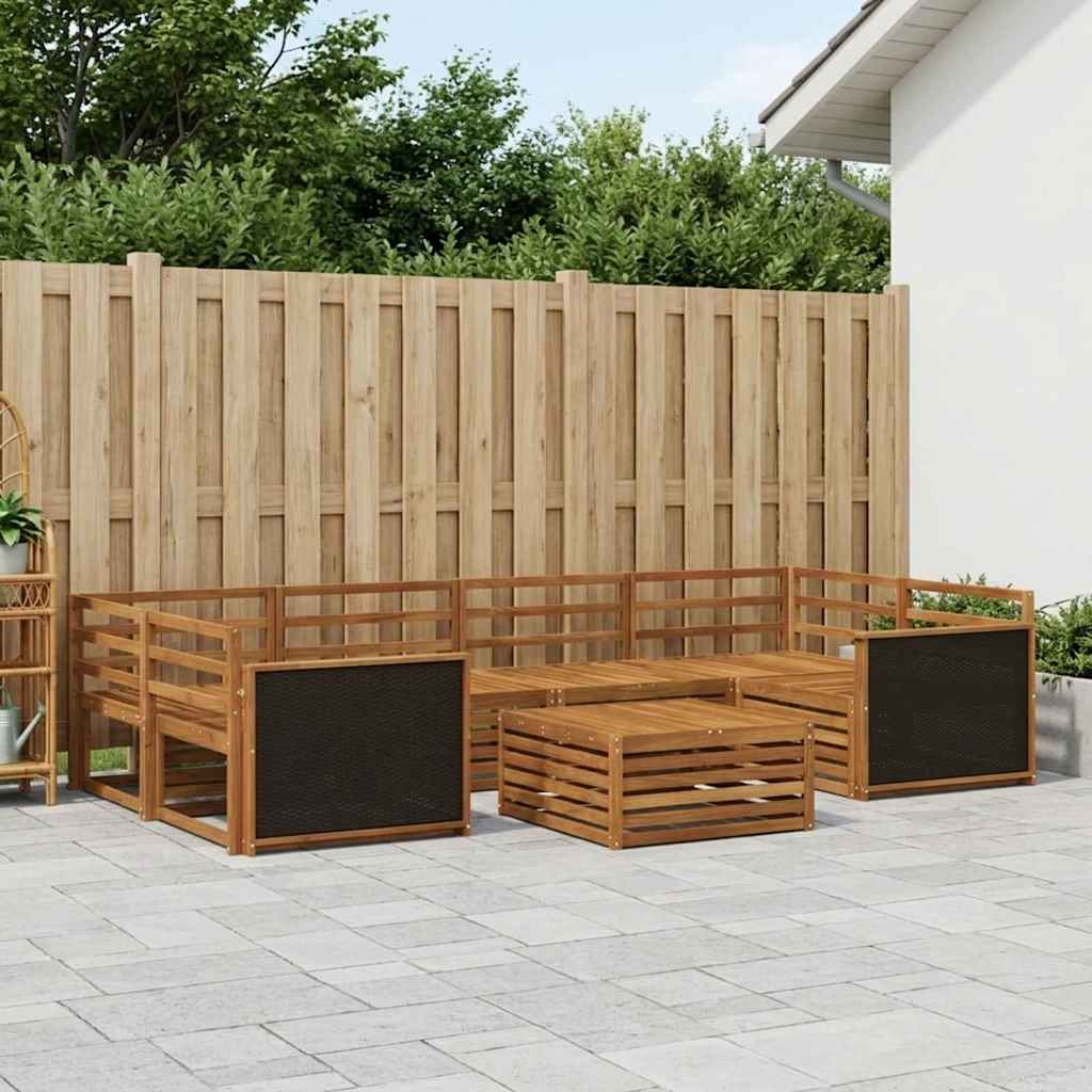Buiten bankenset 7 pcs Naturel Massief Acaciahout – afbeelding 1