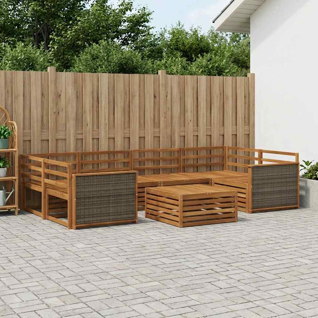 Buiten bankenset 7 pcs Naturel Massief Acaciahout