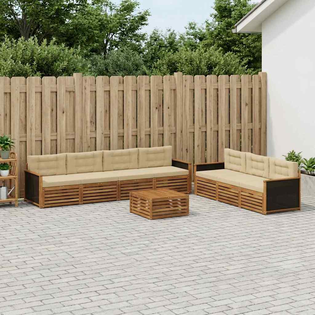 Buiten bankenset 8 pcs Natuurlijk en Beige 79 x 79 x 37 cm
