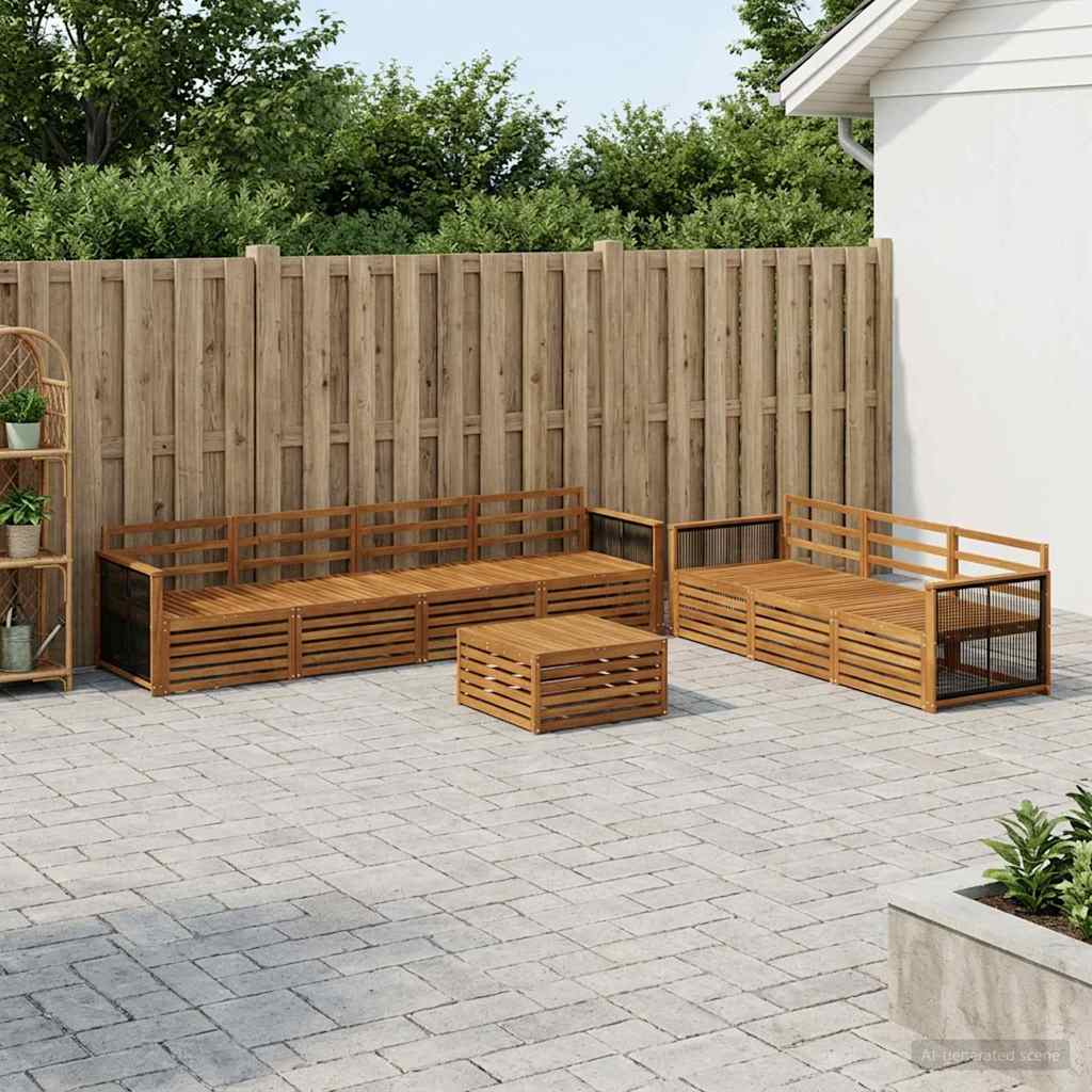 Buiten bankenset 8 pcs Naturel Massief Acaciahout – afbeelding 1