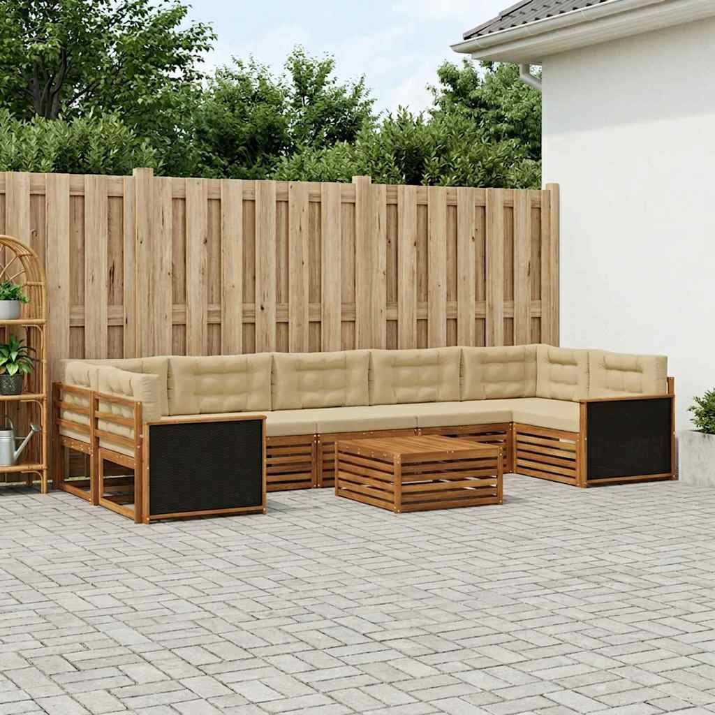 Buiten bankenset 8 pcs Natuurlijk en Beige – afbeelding 1