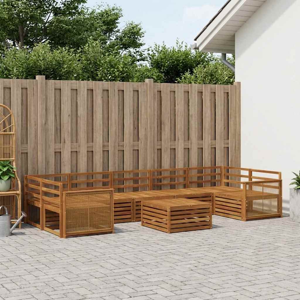 Buiten bankenset 8 pcs Naturel Massief Acaciahout