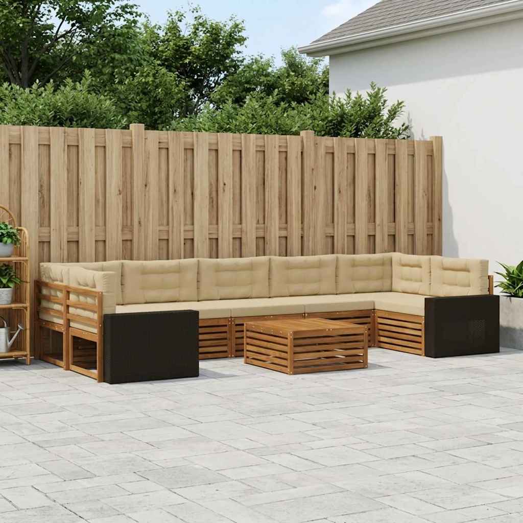 Buiten bankenset 8 pcs Natuurlijk en Beige – afbeelding 1