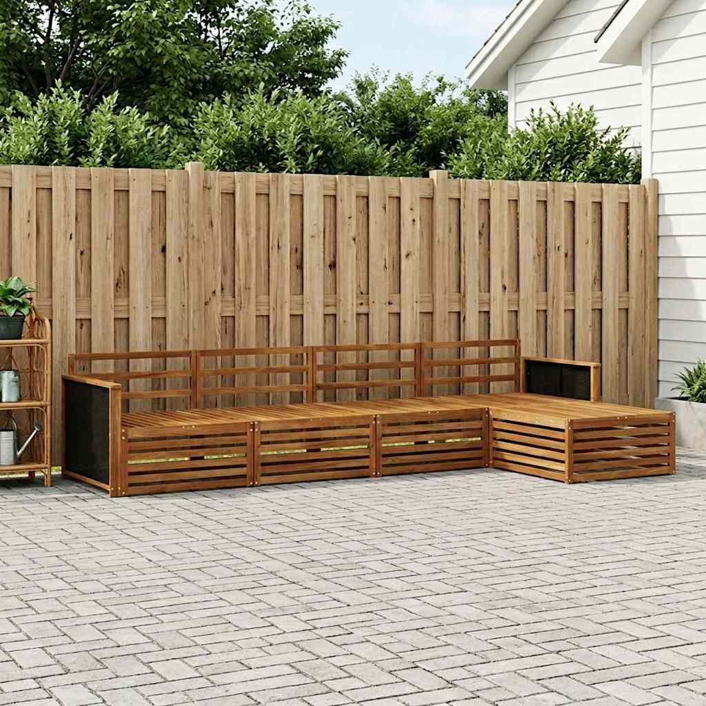 Buiten bankenset 5 pcs Naturel Massief Acaciahout – afbeelding 1