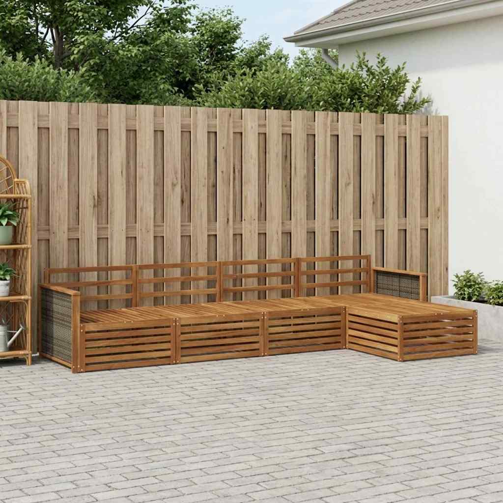 Buiten bankenset 5 pcs Naturel Massief Acaciahout – afbeelding 1