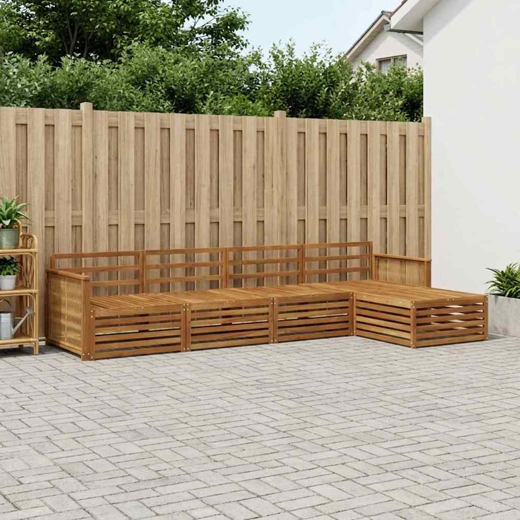 Buiten bankenset 5 pcs Naturel Massief Acaciahout – afbeelding 1
