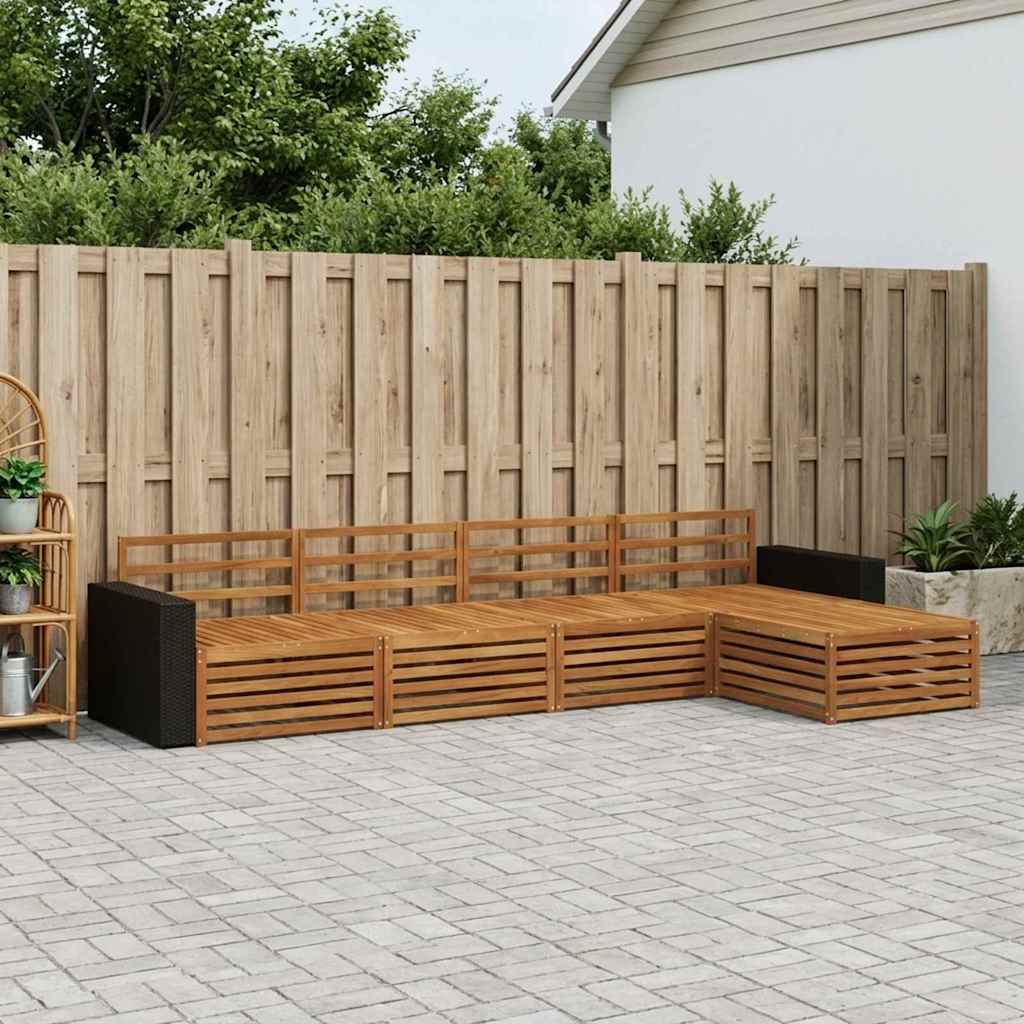 Buiten bankenset 5 pcs Naturel Massief Acaciahout – afbeelding 1