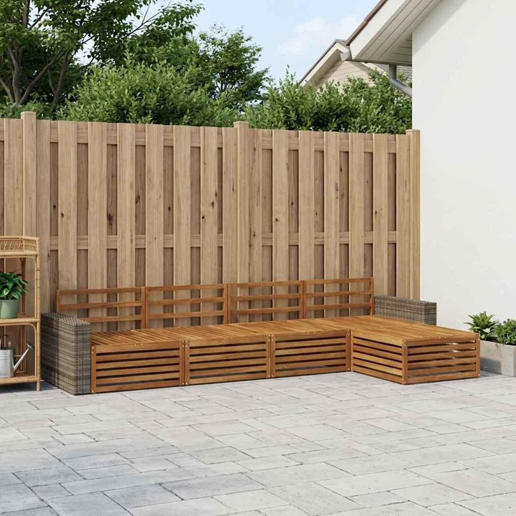 Buiten bankenset 5 pcs Naturel Massief Acaciahout – afbeelding 1