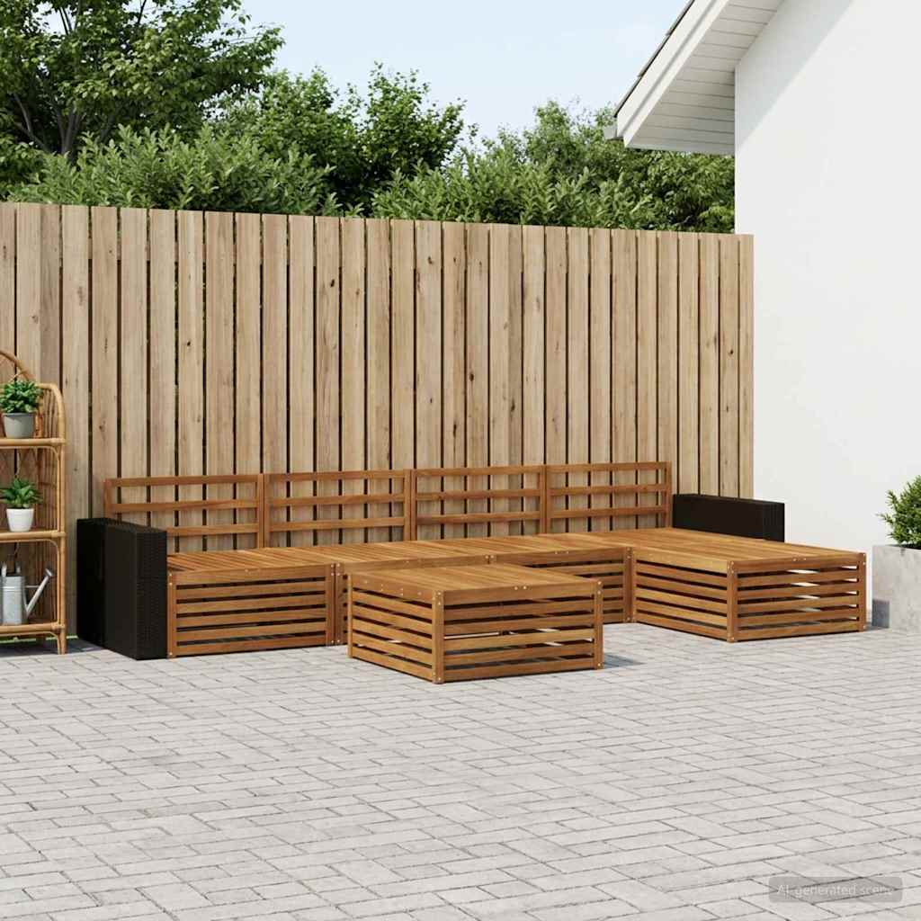 Buiten bankenset 6 pcs Naturel 79 x 79 x 37 cm
