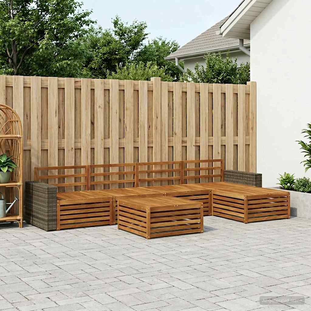 Buiten bankenset 6 pcs Naturel 79 x 79 x 37 cm