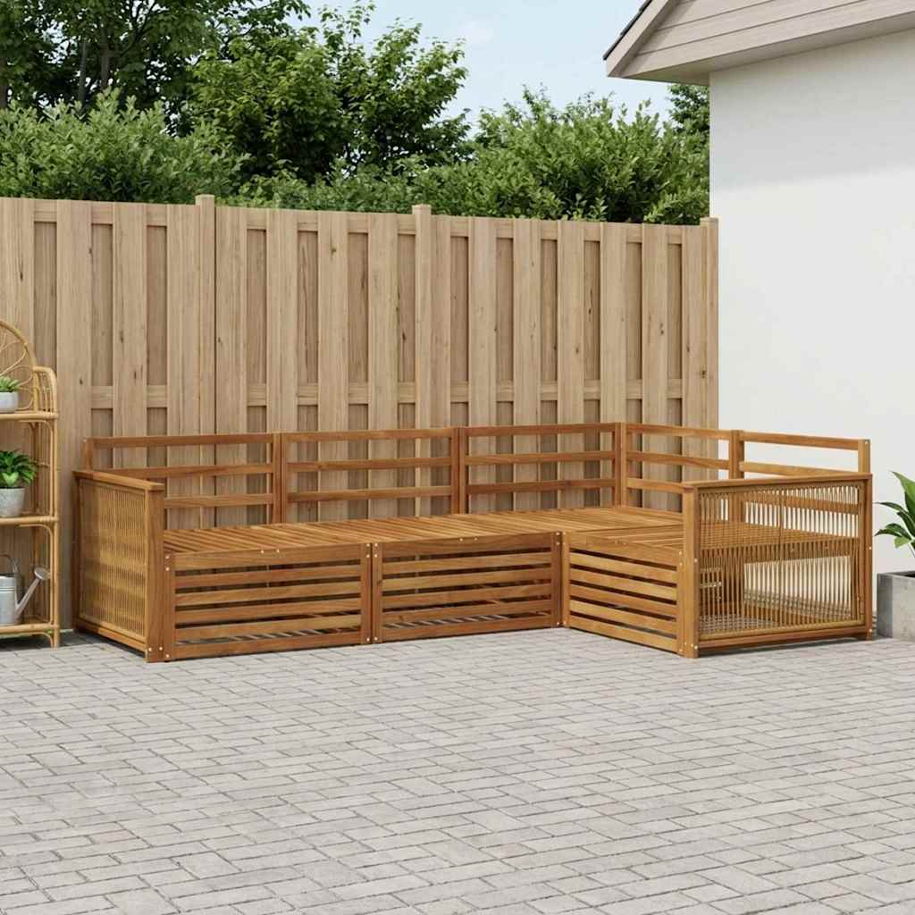 Buiten bankenset 4 pcs Naturel Massief Acaciahout