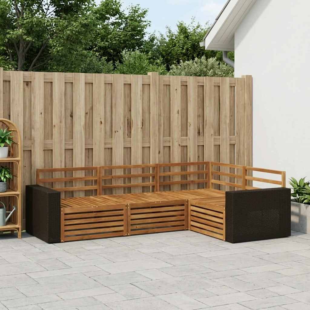 Buiten bankenset 4 pcs Naturel 255,5 x 176,5 x 73 cm