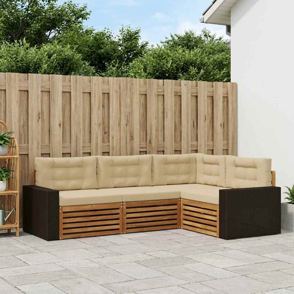 Buiten bankenset 4 pcs Natuurlijk en Beige – afbeelding 1