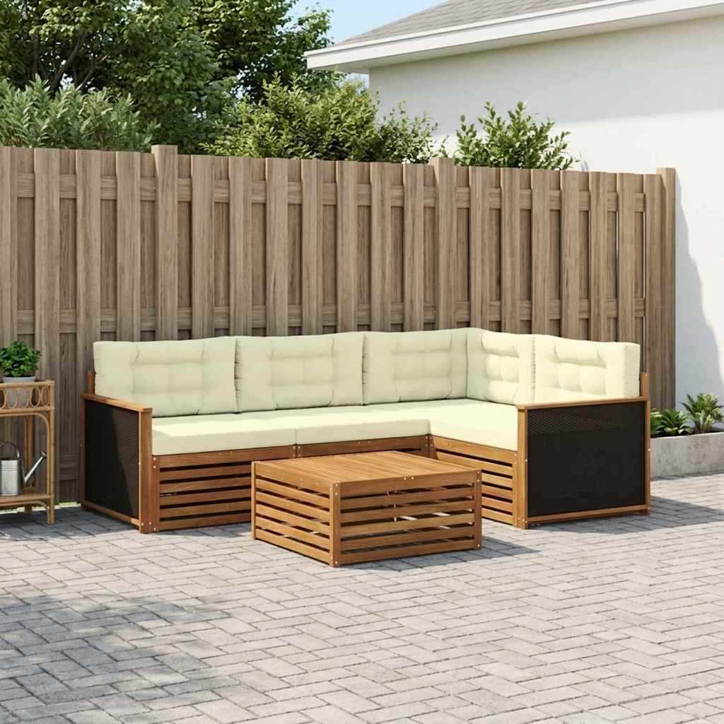 Buiten bankenset 5 pcs Natuurlijk en Crème 79 x 79 x 37 cm – afbeelding 1