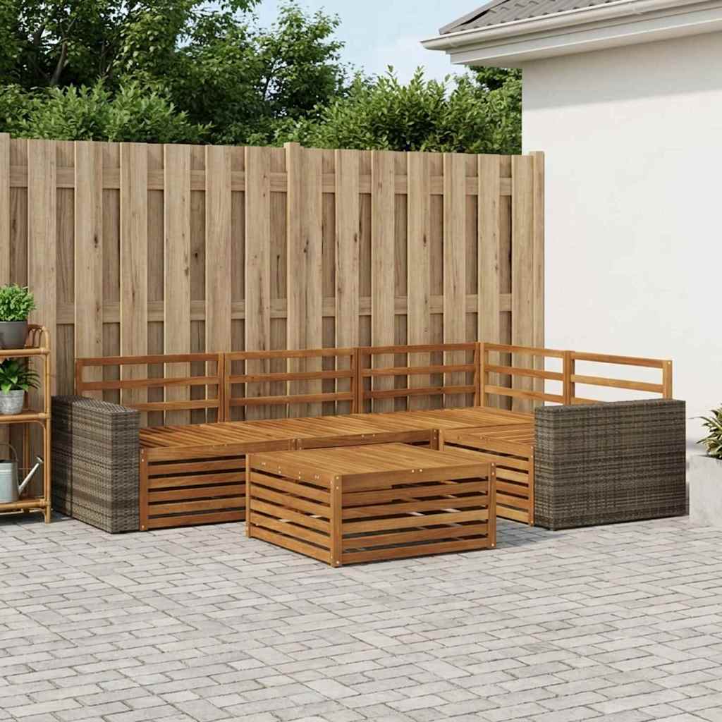 Buiten bankenset 5 pcs Naturel 79 x 79 x 37 cm