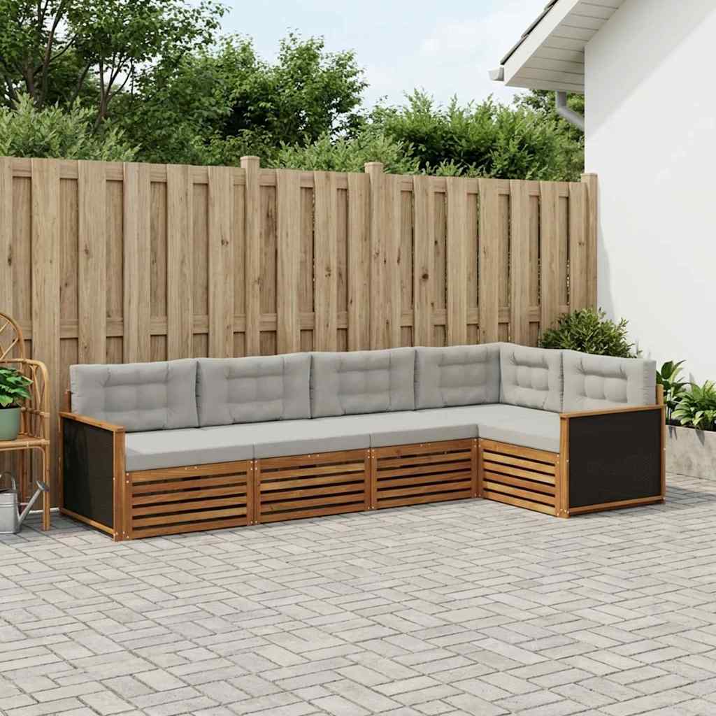 Buiten bankenset 5 pcs Naturel en lichtgrijs – afbeelding 1