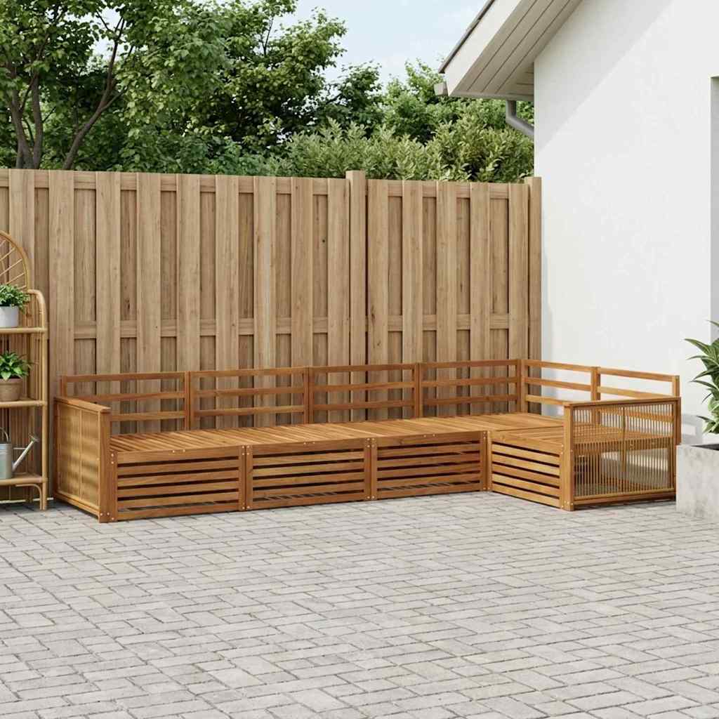 Buiten bankenset 5 pcs Naturel Massief Acaciahout