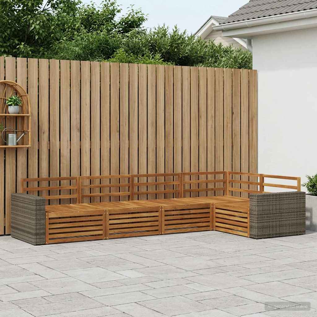 Buiten bankenset 5 pcs Naturel 331 x 172,5 x 73 cm