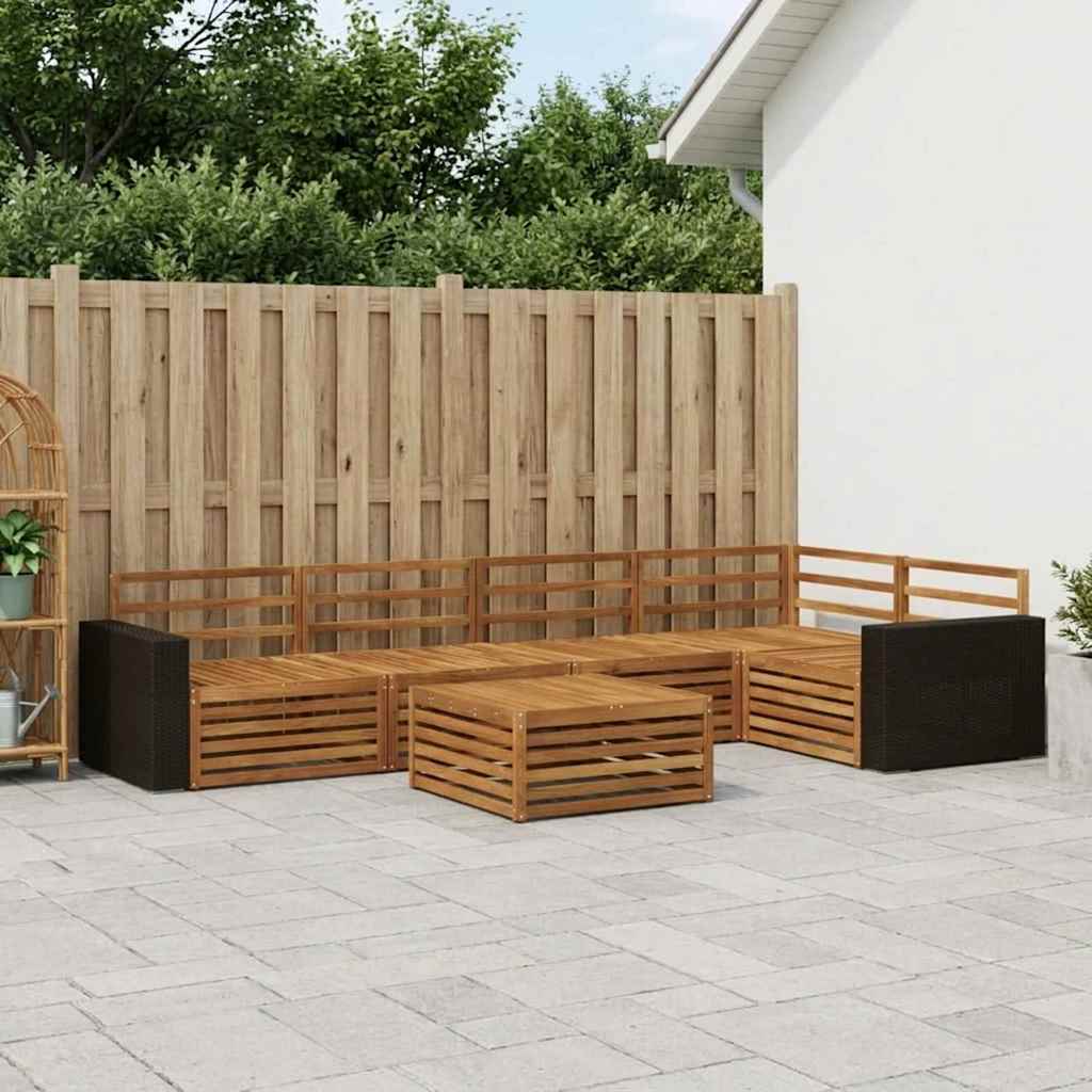 Buiten bankenset 6 pcs Naturel 79 x 79 x 37 cm – afbeelding 1