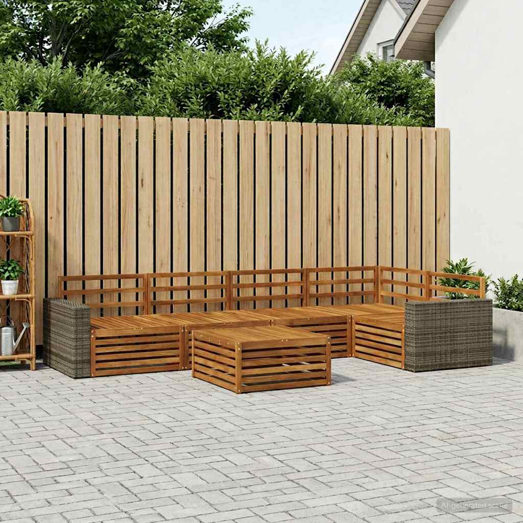 Buiten bankenset 6 pcs Naturel 79 x 79 x 37 cm – afbeelding 1