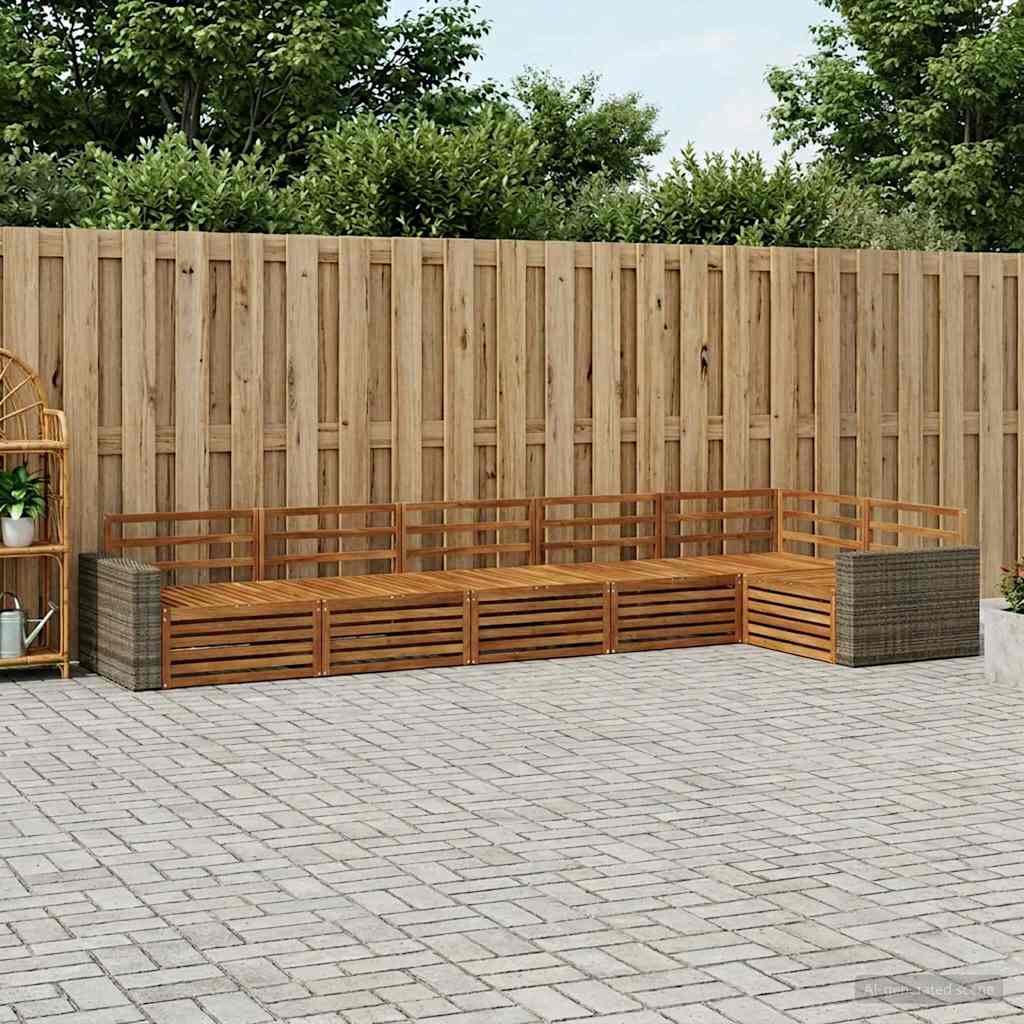 Buiten bankenset 6 pcs Naturel 402 x 172,5 x 73 cm – afbeelding 1
