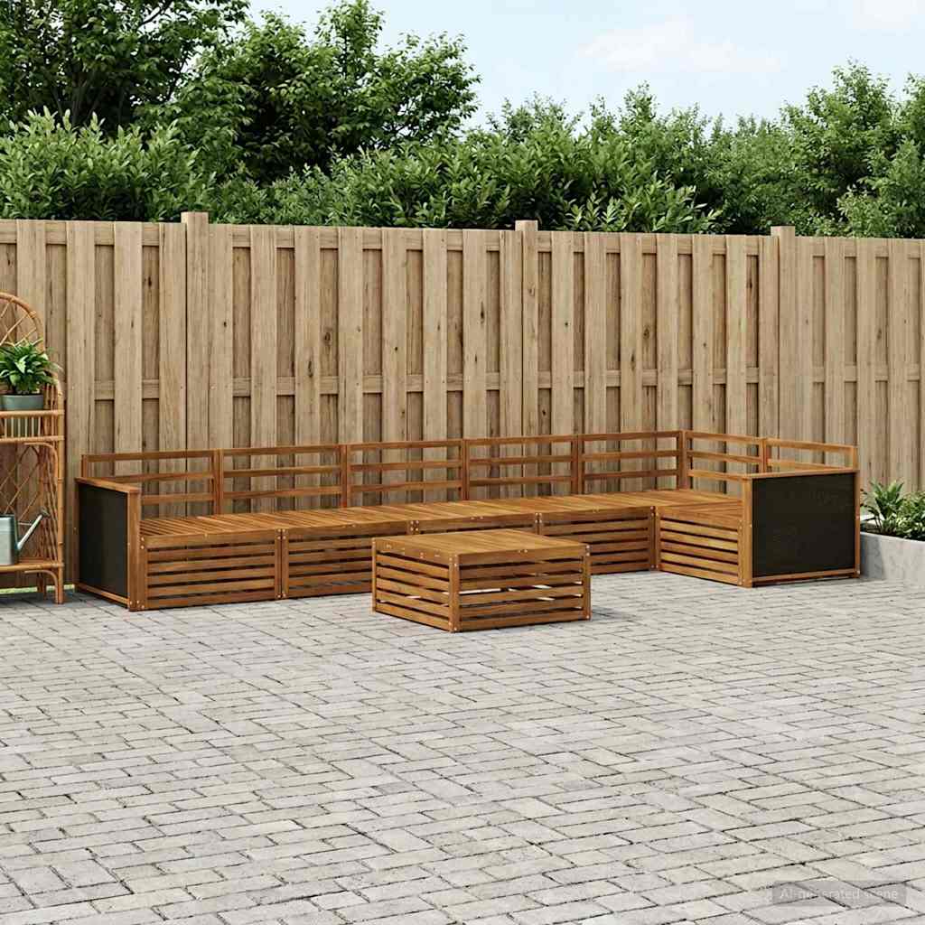 Buiten bankenset 7 pcs Naturel 79 x 79 x 37 cm – afbeelding 1
