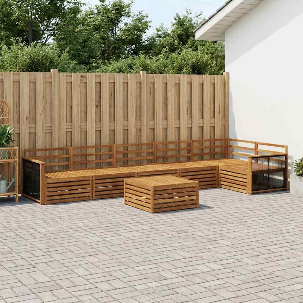 Buiten bankenset 7 pcs Naturel Massief Acaciahout – afbeelding 1
