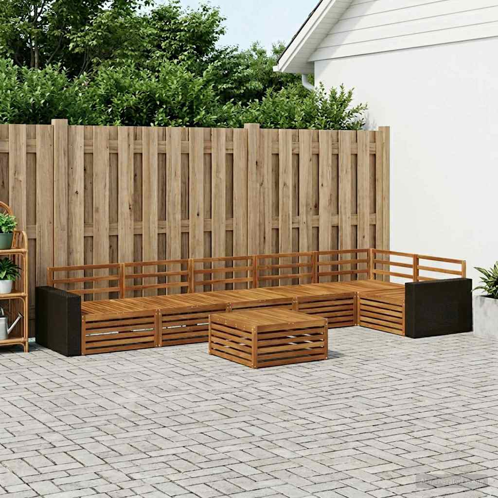 Buiten bankenset 7 pcs Naturel 79 x 79 x 37 cm – afbeelding 1