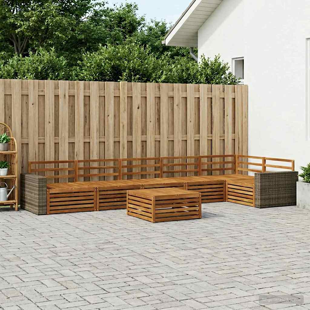 Buiten bankenset 7 pcs Naturel 79 x 79 x 37 cm – afbeelding 1