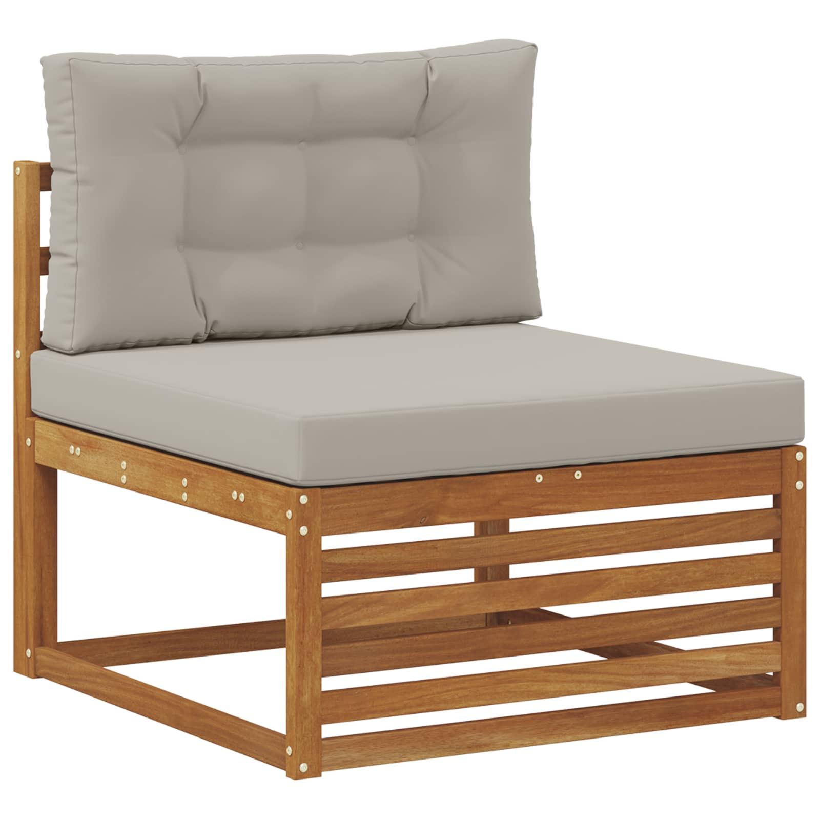Buiten bankenset met kussen 7 pcs Naturel en lichtgrijs – afbeelding 3
