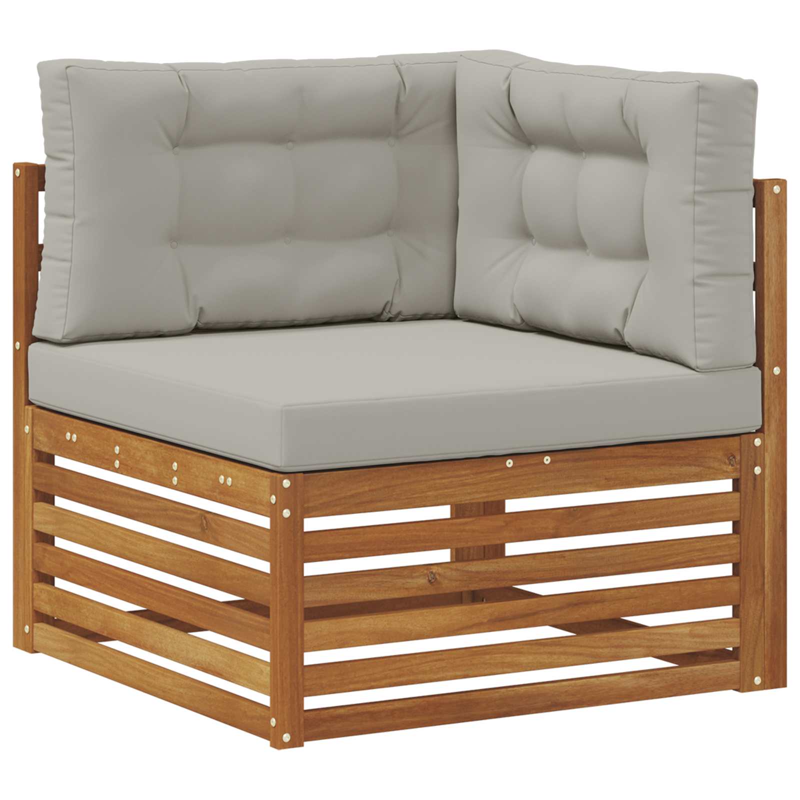 Buiten bankenset met kussen 7 pcs Naturel en lichtgrijs – afbeelding 4