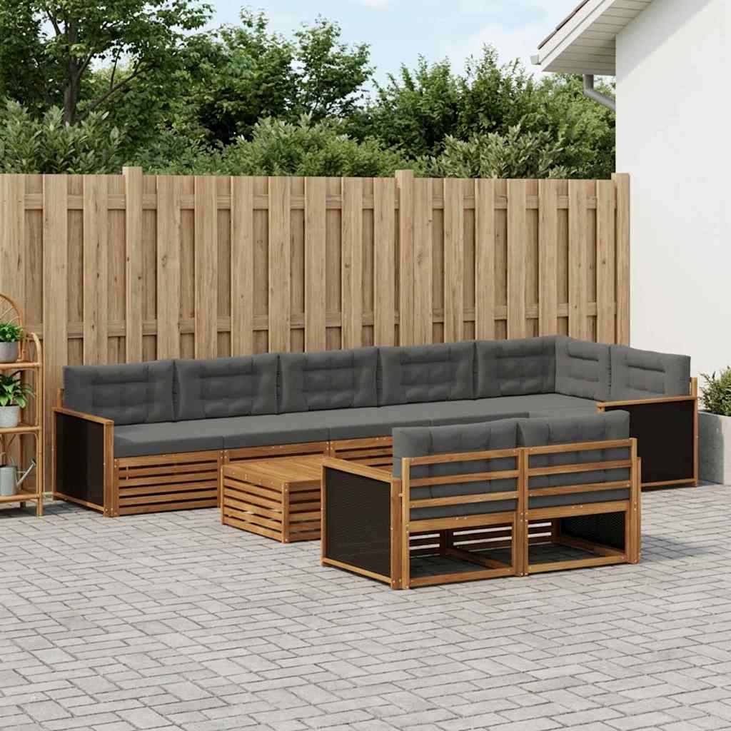 Buiten bankenset met kussen 9 pcs – afbeelding 1