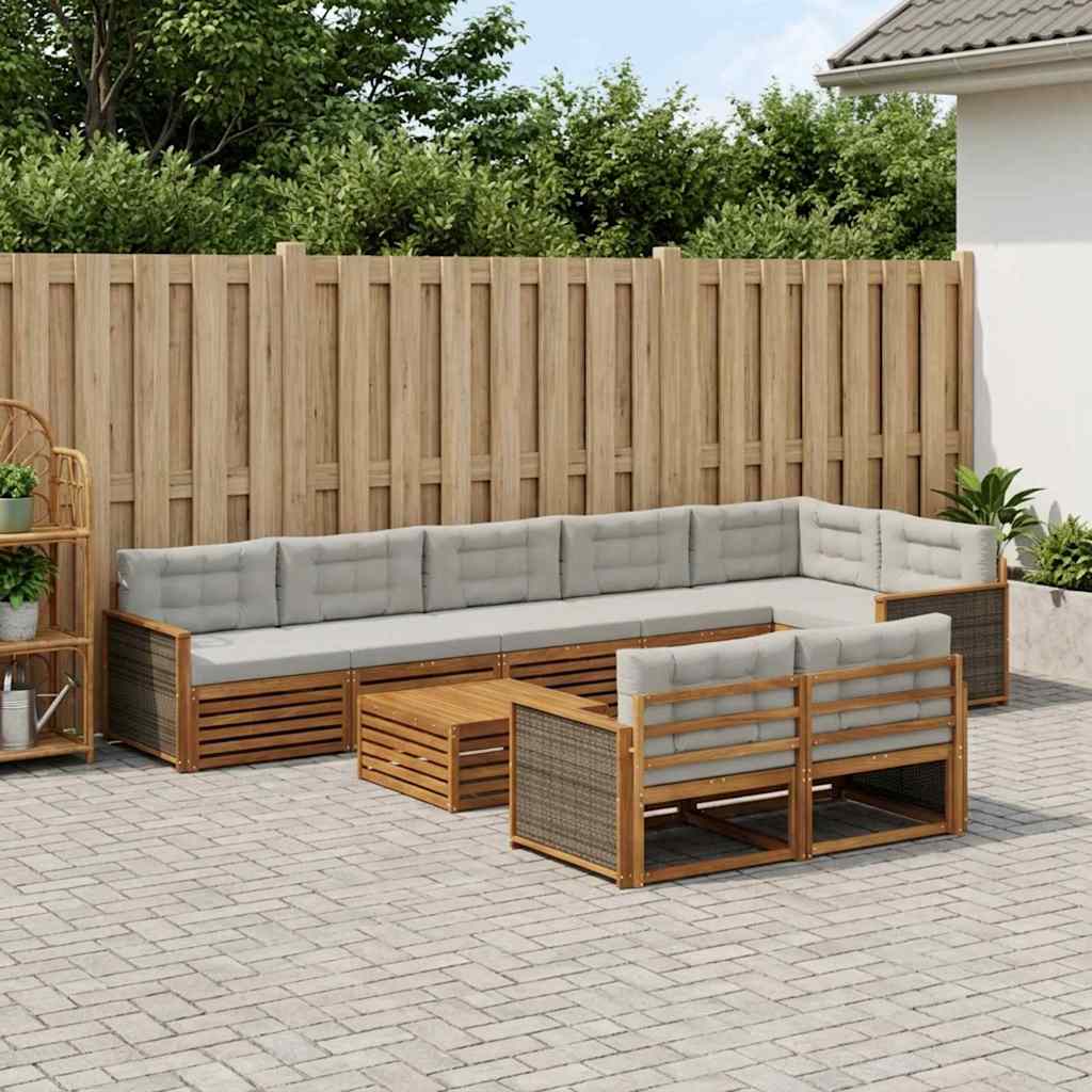 Buiten bankenset met kussen 9 pcs – afbeelding 1