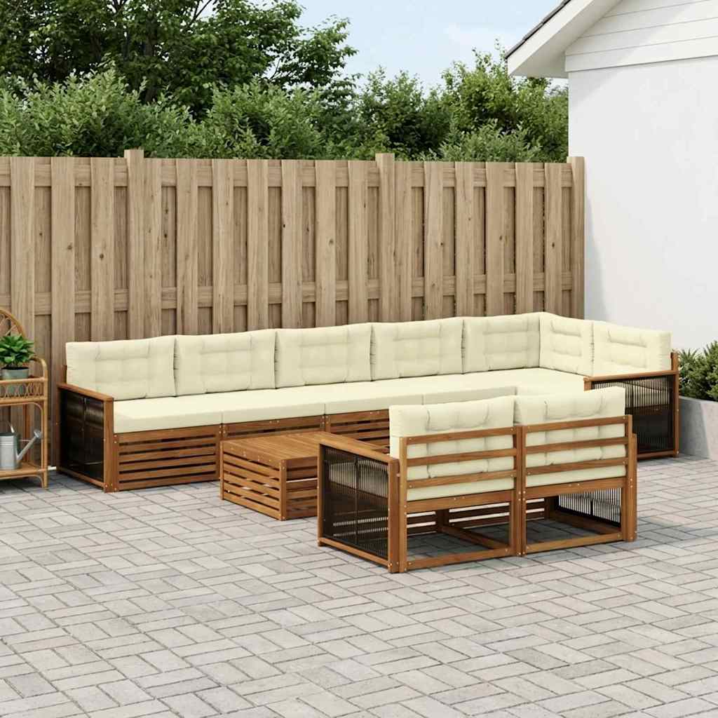 Buiten bankenset met kussen 9 pcs – afbeelding 1