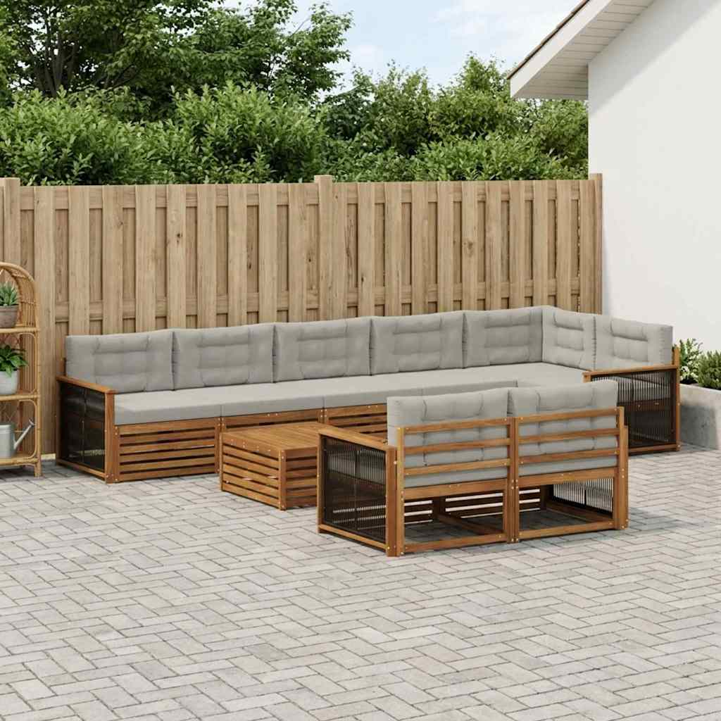 Buiten bankenset met kussen 9 pcs – afbeelding 1