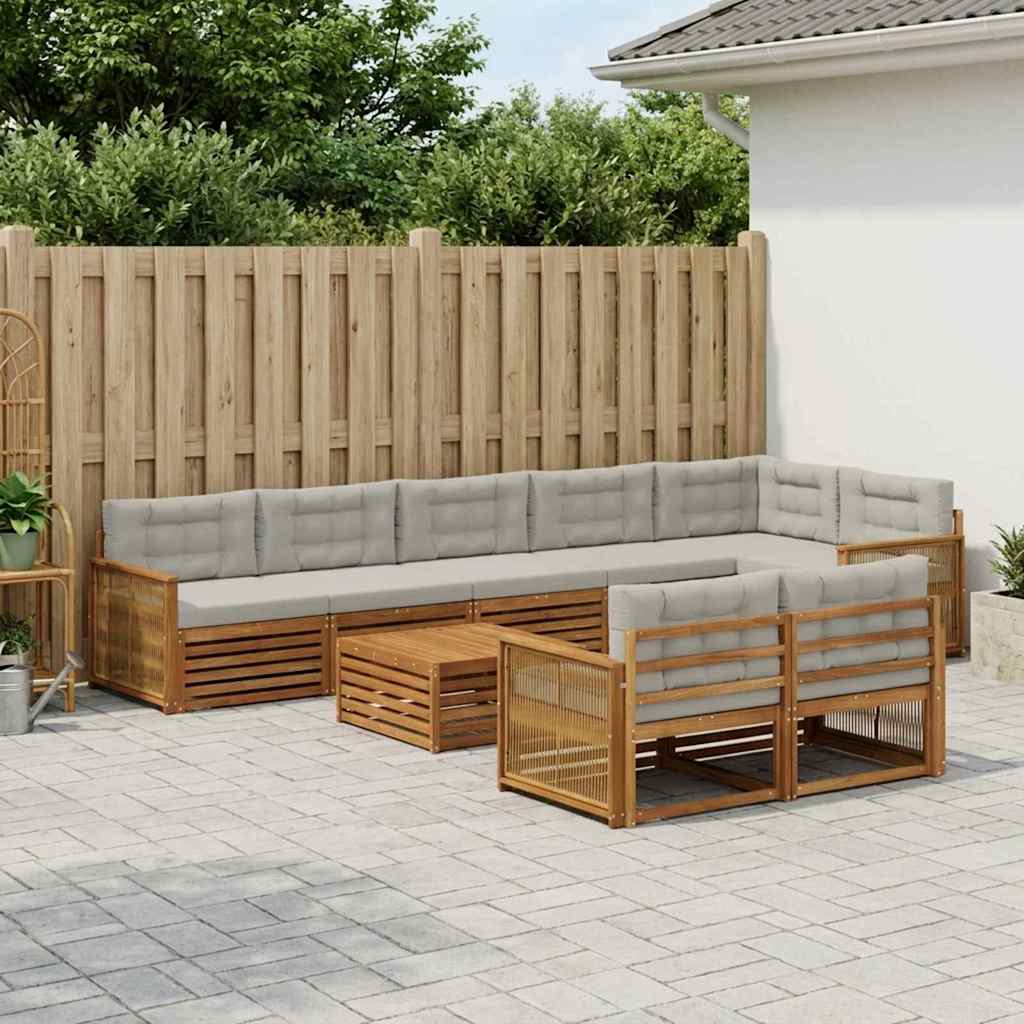 Buiten bankenset met kussen 9 pcs – afbeelding 1