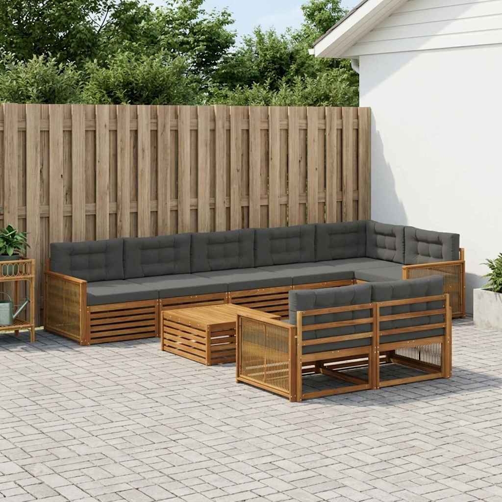 Buiten bankenset met kussen 9 pcs – afbeelding 1